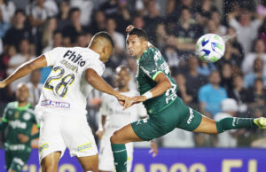 Empate em Santos mantém Palmeiras invicto no Brasileirão, mas líder ainda é o Botafogo