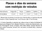 Rodízio Municipal de Veículos na Capital volta a vigorar a partir de segunda-feira, 12