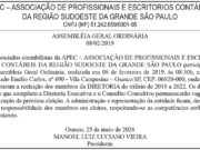 APEC – Assembleia Geral Ordinária