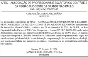 APEC – Assembleia Geral Ordinária