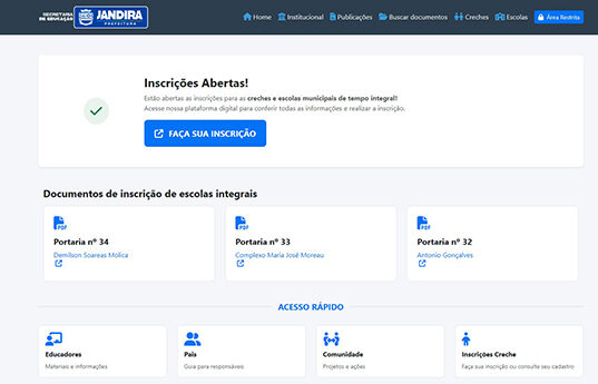 Prazo para inscrições em escolas de tempo integral de Jandira se encerra em 13 de novembro